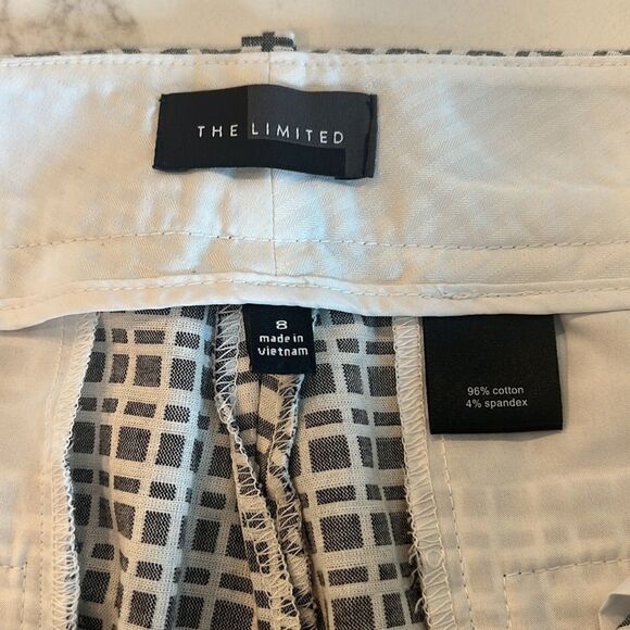 The Limited Gray & White Plaid Cropped Ankle Pants - Size 8 - Picture 5 of 8